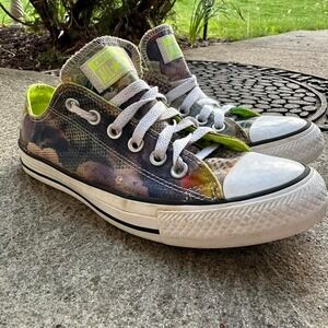 Converse All Star Low Top Sneakers Floral Print Casual Shoes Womens Size 7
